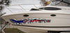 usa flag tear vinyl graphics on white boat